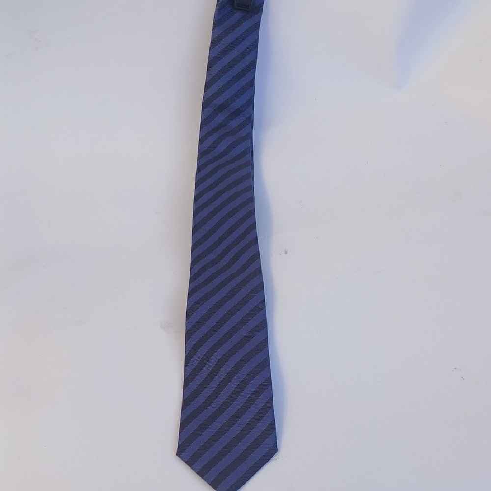 Theory Diagonal Striped Navy Tie